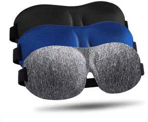 LKY DIGITAL Sleep Mask for Side Sleeper 3 Pack, Blackout 3D Eye Mask for Sleeping, Night Blindfold for Men Women LKY DIGITAL Sleep Mask for Side Sleeper 3 Pack, Blackout 3D Eye Mask for Sleeping, Night Blindfold for Men Women
