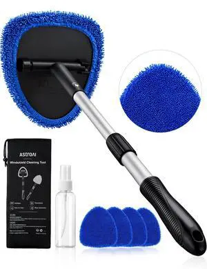 AstroAI 21" Extra-Long Windshield Cleaner Tool, Car Interior Detailing Cleaning Kit with Extendable Handle and 4 Upgraded Reusable Microfiber Pads, Auto Glass Wiper Brush Kit for Cars, Blue AstroAI 21" Extra-Long Windshield Cleaner Tool, Car Interior Detailing Cleaning Kit with Extendable Handle and 4 Upgraded Reusable Microfiber Pads, Auto Glass Wiper Brush Kit for Cars, Blue