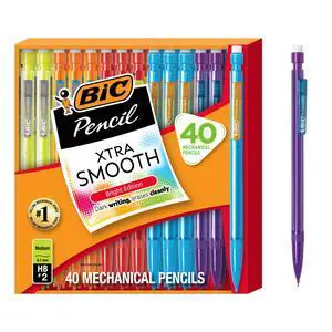 BIC Xtra Smooth Bright Edition Mechanical Pencils, 0.7 mm Medium Point, Bulk School Supplies for Students and Teachers, 40-Count Pack BIC Xtra Smooth Bright Edition Mechanical Pencils, 0.7 mm Medium Point, Bulk School Supplies for Students and Teachers, 40-Count Pack