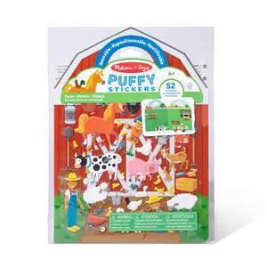 Melissa & Doug Puffy Sticker Play Set On The Farm, 52 Reusable Stickers with 2 Fold-Out Scenes, Restickable Animal Arts and Crafts Activity Book for Kids Ages 4+ - FSC Certified Melissa & Doug Puffy Sticker Play Set On The Farm, 52 Reusable Stickers with 2 Fold-Out Scenes, Restickable Animal Arts and Crafts Activity Book for Kids Ages 4+ - FSC Certified