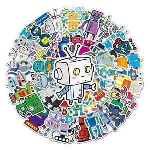 50 Pcs Cartoon Robot Stickers - Fun Robot Characters Designs, Premium PVC, Removable & Reusable, for Kids, Robots Lovers & Decoration (Robots) 50 Pcs Cartoon Robot Stickers - Fun Robot Characters Designs, Premium PVC, Removable & Reusable, for Kids, Robots Lovers & Decoration (Robots)