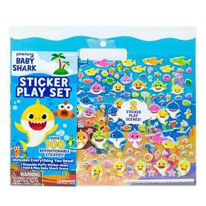 Baby Shark Sticker Play Set - 100 Reusable Puffy Stickers Baby Shark Sticker Bundle for Kids Ages 3 and Up Baby Shark Sticker Play Set - 100 Reusable Puffy Stickers Baby Shark Sticker Bundle for Kids Ages 3 and Up