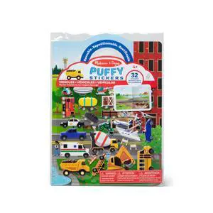 Melissa & Doug Vehicles Puffy Sticker Play Set Travel Toy with Double-Sided Background, 32 Reusable Puffy Stickers Melissa & Doug Vehicles Puffy Sticker Play Set Travel Toy with Double-Sided Background, 32 Reusable Puffy Stickers