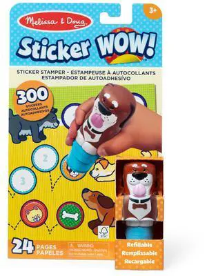 Melissa & Doug Sticker Wow! 24-Page Activity Pad and Sticker Stamper, 300 Stickers, Arts and Crafts Fidget Toy Collectible Character Dog - for Kids Ages 3+ - FSC Certified Melissa & Doug Sticker Wow! 24-Page Activity Pad and Sticker Stamper, 300 Stickers, Arts and Crafts Fidget Toy Collectible Character Dog - for Kids Ages 3+ - FSC Certified