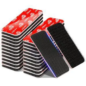 PHIXBEAR 20 Sets Super Adhesive Hook and Loop Strips Heavy Duty, Heat Resistant Waterproof, Outdoor or Indoor Use, Black 1.2x3.2 Inch PHIXBEAR 20 Sets Super Adhesive Hook and Loop Strips Heavy Duty, Heat Resistant Waterproof, Outdoor or Indoor Use, Black 1.2x3.2 Inch
