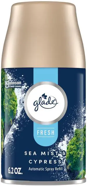 Glade Automatic Spray Refill, Sea Mist & Cypress, Scented Air Freshener for Home and Bathroom, 6.2 Oz Glade Automatic Spray Refill, Sea Mist & Cypress, Scented Air Freshener for Home and Bathroom, 6.2 Oz