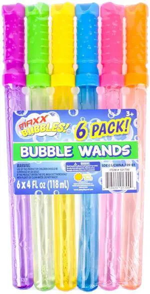 Sunny Days Entertainment Maxx Bubbles 4oz Bubble Wands 6 Pack Bubble Wand Toy | Summer Fun, Outdoor Birthday Party Favors for Kids, 101799 Blue Sunny Days Entertainment Maxx Bubbles 4oz Bubble Wands 6 Pack Bubble Wand Toy | Summer Fun, Outdoor Birthday Party Favors for Kids, 101799 Blue