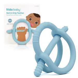 Frida Baby Get-A-Grip BabyTeether for Teething Relief | 100% Food-Grade Silicone Teething Toys for Baby 0-6, 12, 18 Months Infant, BPA-Free, PVC-Free | Blue Frida Baby Get-A-Grip BabyTeether for Teething Relief | 100% Food-Grade Silicone Teething Toys for Baby 0-6, 12, 18 Months Infant, BPA-Free, PVC-Free | Blue