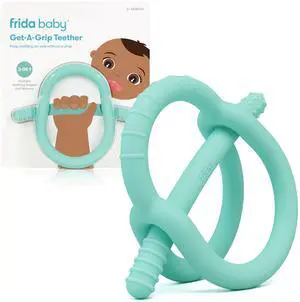 Frida Baby Get-A-Grip Silicone Teether for Teething Pain Relief, BPA-Free Food-Grade Teething Toys for Infant Baby Newborn 0-6, 12, 18 Months, Easy-Grip Teether Ring, PVC-Free, Teal Frida Baby Get-A-Grip Silicone Teether for Teething Pain Relief, BPA-Free Food-Grade Teething Toys for Infant Baby Newborn 0-6, 12, 18 Months, Easy-Grip Teether Ring, PVC-Free, Teal