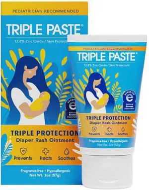 Triple Paste Diaper Rash Cream, Hypoallergenic Medicated Ointment for Babies, 2 oz, Multi, (SU-001) (Packaging May Vary) Triple Paste Diaper Rash Cream, Hypoallergenic Medicated Ointment for Babies, 2 oz, Multi, (SU-001) (Packaging May Vary)