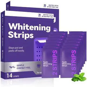 28 Strips Purple Teeth Whitening Strips, Gentle Daily Purple Whitening Strips, Enamel Friendly, Reduce Surface Coffee & Tea Stains for Sensitive Teeth for Natural Shine for Home & Travel 28 Strips Purple Teeth Whitening Strips, Gentle Daily Purple Whitening Strips, Enamel Friendly, Reduce Surface Coffee & Tea Stains for Sensitive Teeth for Natural Shine for Home & Travel