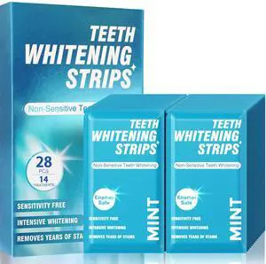 Teeth Whitening Strips for Sensitive White: 28 Pcs Teeth Whitening Kit - Non-Slip Dry Strip Technology - 30 Min Fast Results - Enamel Safe - for Coffee Lovers - Use at Home, Travel or Work (28) Teeth Whitening Strips for Sensitive White: 28 Pcs Teeth Whitening Kit - Non-Slip Dry Strip Technology - 30 Min Fast Results - Enamel Safe - for Coffee Lovers - Use at Home, Travel or Work (28)