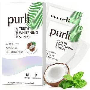 Purli Professional Teeth Whitening Strips 9-Day Treatment Purli Whitening Strips for Sensitive People, Natural Coconut Oil, Professional Effects, Gum & Enamel Safe, Dry Strip Purli Professional Teeth Whitening Strips 9-Day Treatment Purli Whitening Strips for Sensitive People, Natural Coconut Oil, Professional Effects, Gum & Enamel Safe, Dry Strip