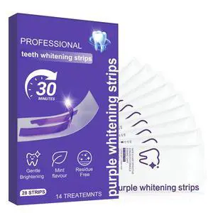 Purple Teeth Whitening Strips for Sensitive Teeth, Enamel Safe Whitening Strips to Remove Coffee Wine Smoking Stains, Non Slip Teeth Whitening Kit with Low Sensitivity Formula 14 Treatments Purple Teeth Whitening Strips for Sensitive Teeth, Enamel Safe Whitening Strips to Remove Coffee Wine Smoking Stains, Non Slip Teeth Whitening Kit with Low Sensitivity Formula 14 Treatments