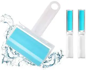 Sticky Lint Roller 3 Pack, Reusable Washable Lint Roller Pet Hair Remover Include Large and Small Size Cleaner for Clothes, Pet Hairs, Carseats Sticky Lint Roller 3 Pack, Reusable Washable Lint Roller Pet Hair Remover Include Large and Small Size Cleaner for Clothes, Pet Hairs, Carseats
