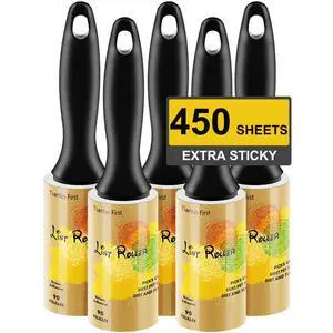 TIANBO FIRST Extra Sticky Lint Rollers for Pet Hair Small Pet Hair Rollers Dog Cat Fuzz Clean Removal Rolls Easy Tear Sticky Lint Roller Removers for Clothes Couch Furniture, 450 Sheets Total, 5 Packs TIANBO FIRST Extra Sticky Lint Rollers for Pet Hair Small Pet Hair Rollers Dog Cat Fuzz Clean Removal Rolls Easy Tear Sticky Lint Roller Removers for Clothes Couch Furniture, 450 Sheets Total, 5 Packs