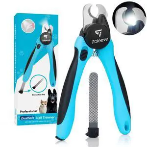 iToleeve LED Dog Nail Clipper with Light, Illuminates Nails or Bloodline for Safe and Easy Trimmers, Extra Sharp for Thick Nails, Quick Sensor, Avoid Over Cutting Toenail, for Cats & Dogs iToleeve LED Dog Nail Clipper with Light, Illuminates Nails or Bloodline for Safe and Easy Trimmers, Extra Sharp for Thick Nails, Quick Sensor, Avoid Over Cutting Toenail, for Cats & Dogs