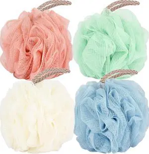 Fu Store Loofah Sponge 60g Shower Loofahs 4 Colors Bath Sponges Mesh Balls for Body Scrubber Exfoliator Wash Back Scrubber Bathroom Men Women - 4 Pack Scrubbers Cleaning Bathing Accessories Fu Store Loofah Sponge 60g Shower Loofahs 4 Colors Bath Sponges Mesh Balls for Body Scrubber Exfoliator Wash Back Scrubber Bathroom Men Women - 4 Pack Scrubbers Cleaning Bathing Accessories