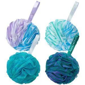 AmazerBath Loofah Sponge 75g/Piece, Exfoliating Bath Sponge Body Scrubber - Loofa Set of 4 Flower Color (Large, Green-Purple) AmazerBath Loofah Sponge 75g/Piece, Exfoliating Bath Sponge Body Scrubber - Loofa Set of 4 Flower Color (Large, Green-Purple)