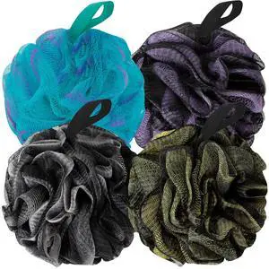 BCKENEY Bath Loofah Shower Sponge Body Back Scrubber Soft Mesh Shower Puffs Exfoliating Loofa for Women & Men Bath Accessories Cleaning Tool (Pack of 4 60G Loofah, Dark Elf) BCKENEY Bath Loofah Shower Sponge Body Back Scrubber Soft Mesh Shower Puffs Exfoliating Loofa for Women & Men Bath Accessories Cleaning Tool (Pack of 4 60G Loofah, Dark Elf)