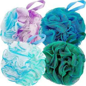 Fu Store Loofah Sponge Shower Loofahs 80g Bath Sponges Mesh Balls 4 Colors Body Scrubber Exfoliator Wash Back Scrubber Bathroom Men Women 4 Pack Scrubbers Cleaning Bathing Accessories Fu Store Loofah Sponge Shower Loofahs 80g Bath Sponges Mesh Balls 4 Colors Body Scrubber Exfoliator Wash Back Scrubber Bathroom Men Women 4 Pack Scrubbers Cleaning Bathing Accessories