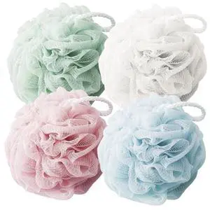Bath Shower Loofah Sponge Mesh Poufs Body Scrubber Back Wash Exfoliator Bathing Puff Men Women 4 Pack Bath Shower Loofah Sponge Mesh Poufs Body Scrubber Back Wash Exfoliator Bathing Puff Men Women 4 Pack