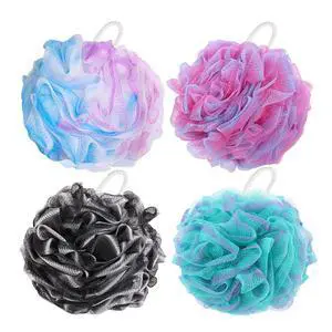 BTYMS 4 Pieces Shower Loofahs Bath Sponges 60g Bath Scrunchies Mesh Pouf Exfoliating Loofa for Body Washing BTYMS 4 Pieces Shower Loofahs Bath Sponges 60g Bath Scrunchies Mesh Pouf Exfoliating Loofa for Body Washing