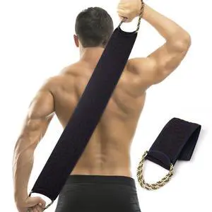 Exfoliating Back Scrubber for Shower, 34 Inches Back Scrubber with Handles, Double Sided Body Exfoliator Bath Tool, Exfoliating Washcloth to Scrub Your Body Deeply for Men & Women (Black) Exfoliating Back Scrubber for Shower, 34 Inches Back Scrubber with Handles, Double Sided Body Exfoliator Bath Tool, Exfoliating Washcloth to Scrub Your Body Deeply for Men & Women (Black)