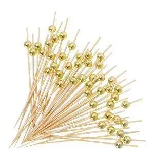 100PCS Fancy Toothpicks for Appetizers, Gold Cocktail Picks for Party Decoration, Appetizer Skewers for Charcuterie Sandwich Burgers Fruit - 4.7 inch 100PCS Fancy Toothpicks for Appetizers, Gold Cocktail Picks for Party Decoration, Appetizer Skewers for Charcuterie Sandwich Burgers Fruit - 4.7 inch