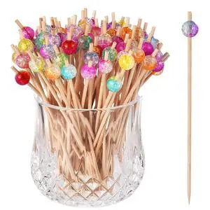 ALINK 100-Pack Cocktail Picks, Colorful Pearl Fancy Toothpicks for Appetizers, Wooden Food Picks Skewers for Food, Drinks, Fruits Party, Charcuterie Accessories - 4.72 inch ALINK 100-Pack Cocktail Picks, Colorful Pearl Fancy Toothpicks for Appetizers, Wooden Food Picks Skewers for Food, Drinks, Fruits Party, Charcuterie Accessories - 4.72 inch