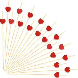 100pcs Red Heart Cocktail Picks 4.7" Long Fruit Sticks Food Toothpicks Sandwich Appetizer Charcuterie Skewers, Handmade of Bamboo Wood, for Birthday, Wedding, Valentines Day Decoration Party Supplies 100pcs Red Heart Cocktail Picks 4.7" Long Fruit Sticks Food Toothpicks Sandwich Appetizer Charcuterie Skewers, Handmade of Bamboo Wood, for Birthday, Wedding, Valentines Day Decoration Party Supplies