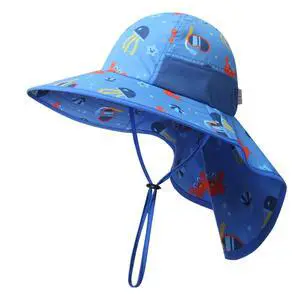 icolor Kids Sun Hat Toddler Summer Bucket Hat UPF50+ Sun Protection Beach Play Hats Wide Brim Neck Flap & Chin Strap for Ages 3~10 Boy icolor Kids Sun Hat Toddler Summer Bucket Hat UPF50+ Sun Protection Beach Play Hats Wide Brim Neck Flap & Chin Strap for Ages 3~10 Boy