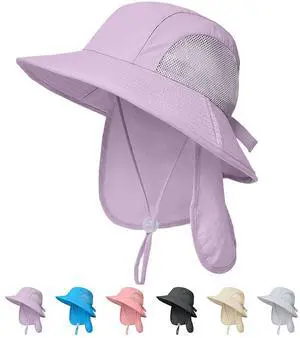 Outdoor Kids Sun Hats with Neck Flap Boys Girls Wide Brim UPF 50+ UV Protection Children Bucket Hat Safari Hat Outdoor Kids Sun Hats with Neck Flap Boys Girls Wide Brim UPF 50+ UV Protection Children Bucket Hat Safari Hat