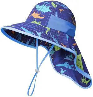 icolor Kids Sun Hat UPF50+ Sun Protection Bucket Hat Toddler UV Protection Summer Travel Beach Play Hats with Neck Flap for Girl Boy Ages 3~10 (Littledinosaur) icolor Kids Sun Hat UPF50+ Sun Protection Bucket Hat Toddler UV Protection Summer Travel Beach Play Hats with Neck Flap for Girl Boy Ages 3~10 (Littledinosaur)