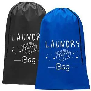 Sylfairy 2 Pack Extra Large Travel Laundry Bag, 24" x 36" Rip-Stop Dirty Clothes Organizer with Drawstring, Heavy Duty Travel Laundry Bag, Large Laundry Hamper Liner, Machine Wash (Navy+Black) Sylfairy 2 Pack Extra Large Travel Laundry Bag, 24" x 36" Rip-Stop Dirty Clothes Organizer with Drawstring, Heavy Duty Travel Laundry Bag, Large Laundry Hamper Liner, Machine Wash (Navy+Black)