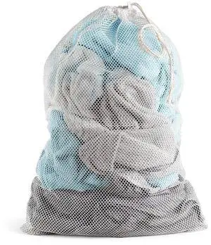 Meeall Extra Large Mesh Laundry Bag Heavy Duty Mesh Wash Bag with Drawstring Closure for College, Dorm, Travel, Family and Apartment Dwellers, 27 x 36 Inches, White Meeall Extra Large Mesh Laundry Bag Heavy Duty Mesh Wash Bag with Drawstring Closure for College, Dorm, Travel, Family and Apartment Dwellers, 27 x 36 Inches, White