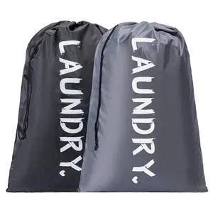 2 Pack XL Travel Laundry Bag, Machine Washable Dirty Clothes Organizer with Drawstring,Large Enough to Hold 4 Loads of Laundry, Easy Fit a Laundry Hamper or Basket Travel Essentials 24" x 36" 2 Pack XL Travel Laundry Bag, Machine Washable Dirty Clothes Organizer with Drawstring,Large Enough to Hold 4 Loads of Laundry, Easy Fit a Laundry Hamper or Basket Travel Essentials 24" x 36"