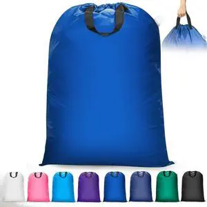 Isink Extra Large Laundry Bag With Handles, Heavy Duty, Travel Laundry Bag for Dirty Clothes, 28" x 40" (Blue) Isink Extra Large Laundry Bag With Handles, Heavy Duty, Travel Laundry Bag for Dirty Clothes, 28" x 40" (Blue)