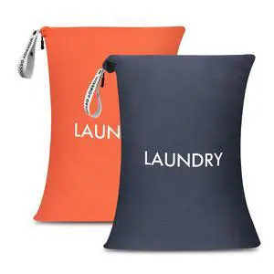 WiseBoy 2 Pack Travel Laundry Bags for Dirty Clothes, Water-Resistant Nylon Wet Dry Bag with Zipper, Odor-Proof Washable Pouch for Gym, Swimming, College Dorm & Suitcase Organization WiseBoy 2 Pack Travel Laundry Bags for Dirty Clothes, Water-Resistant Nylon Wet Dry Bag with Zipper, Odor-Proof Washable Pouch for Gym, Swimming, College Dorm & Suitcase Organization