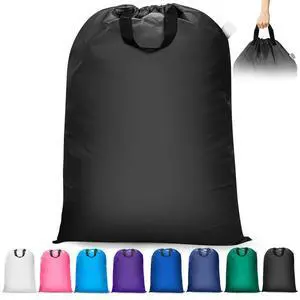 Isink Extra Large Laundry Bag With Handles, Heavy Duty, Travel Laundry Bag for Dirty Clothes, 28" x 40" (Black) Isink Extra Large Laundry Bag With Handles, Heavy Duty, Travel Laundry Bag for Dirty Clothes, 28" x 40" (Black)