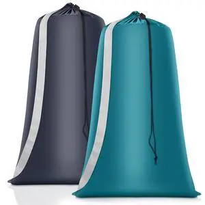 Heavy Duty Laundry Bag 2 Pack XL Nylon Laundry Bags with Straps, Washable Large Dirty Clothes Organizer with Drawstring Closure, Travel Washing Bag Fit a Laundry Hamper or Basket Heavy Duty Laundry Bag 2 Pack XL Nylon Laundry Bags with Straps, Washable Large Dirty Clothes Organizer with Drawstring Closure, Travel Washing Bag Fit a Laundry Hamper or Basket
