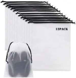 YMCCOOL 12pcs Transparent Shoe Bags for Travel 11.8in X 15.7in Protable Clear shoe bags for storage with rope,large drawstring bags for travel Men and Women YMCCOOL 12pcs Transparent Shoe Bags for Travel 11.8in X 15.7in Protable Clear shoe bags for storage with rope,large drawstring bags for travel Men and Women