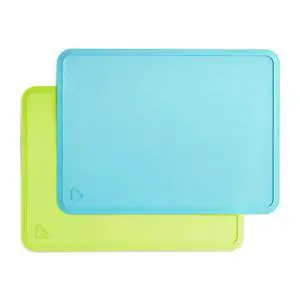 Munchkin® Spotless Silicone Placemats for Kids, 2 Pack, Blue/Green Munchkin® Spotless Silicone Placemats for Kids, 2 Pack, Blue/Green