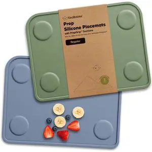 KeaBabies 2pk Silicone Placemats for Toddlers, Kids - 12x9 Non Slip Suction Baby Silicone Placemat for Restaurants, Dining Table,Travel, Easy to Clean, Food Grade/BPA-Free,Small Baby Table Mat(Slate) KeaBabies 2pk Silicone Placemats for Toddlers, Kids - 12x9 Non Slip Suction Baby Silicone Placemat for Restaurants, Dining Table,Travel, Easy to Clean, Food Grade/BPA-Free,Small Baby Table Mat(Slate)