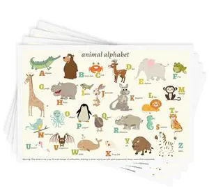 Babebay Disposable Stick-on Placemats 40 Pack for Baby & Kids & Toddler, Sticky Placemats Restaurant Table Mats 12" x 18" (Animal Alphabet) Babebay Disposable Stick-on Placemats 40 Pack for Baby & Kids & Toddler, Sticky Placemats Restaurant Table Mats 12" x 18" (Animal Alphabet)
