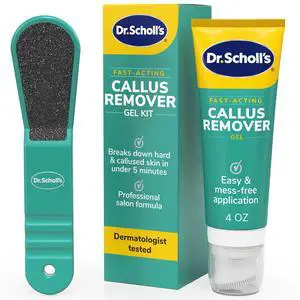 Dr. Scholl's Fast Acting Callus Remover Gel Kit, Hard Skin Removal, Smooth Soft Feet in Minutes, Salon Professional Formula, Mess Free Application, Exfoliating Foot File Pedicure Tool Included Dr. Scholl's Fast Acting Callus Remover Gel Kit, Hard Skin Removal, Smooth Soft Feet in Minutes, Salon Professional Formula, Mess Free Application, Exfoliating Foot File Pedicure Tool Included