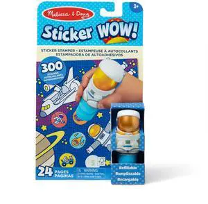 Melissa & Doug Sticker Wow! 24-Page Activity Pad and Sticker Stamper, 300 Stickers, Arts and Crafts Fidget Toy Collectible Character Astronaut - for Kids Ages 3+ - FSC Certified Melissa & Doug Sticker Wow! 24-Page Activity Pad and Sticker Stamper, 300 Stickers, Arts and Crafts Fidget Toy Collectible Character Astronaut - for Kids Ages 3+ - FSC Certified