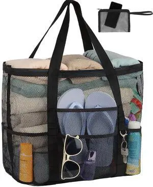 iminuo Mesh Beach Bag Vacation Essentials - Large Tote Pool Bag for Women Vacation Essentials Beach Accessories iminuo Mesh Beach Bag Vacation Essentials - Large Tote Pool Bag for Women Vacation Essentials Beach Accessories