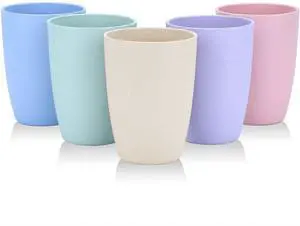 LuckyZone Wheat Straw Unbreakable Cup (12 oz) - Reusable Drinking Glasses Set of 5 - Dishwasher Safe Tumbler - BPA Free & Eco-Friendly (5Pcs) LuckyZone Wheat Straw Unbreakable Cup (12 oz) - Reusable Drinking Glasses Set of 5 - Dishwasher Safe Tumbler - BPA Free & Eco-Friendly (5Pcs)