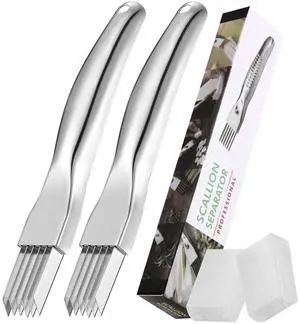 2Pcs Upgrade Shred Silk The Knife, Stainless Steel Green Onion Cutter, Multifunctional Kitchen Vegetable Chopper for Garlic Onion, Premium Food Slicer Gadget, Off the College 2Pcs Upgrade Shred Silk The Knife, Stainless Steel Green Onion Cutter, Multifunctional Kitchen Vegetable Chopper for Garlic Onion, Premium Food Slicer Gadget, Off the College